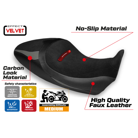 Seat cover compatible Ducati Diavel 1260 S (19-22) Braila 1 velvet model