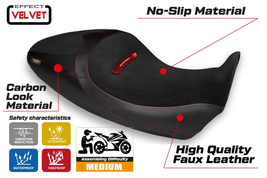 Sitzbezug kompatibel Ducati Diavel 1260 S (19-22) Modell Braila 1 velvet