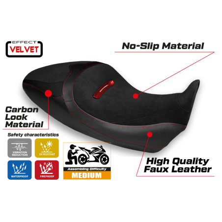 Seat cover compatible Ducati Diavel 1260 S (19-22) Braila 1 velvet model