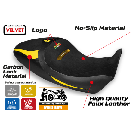 Rivestimento sella compatibile Ducati Diavel 1260 S (19-22) modello Braila 1 velvet