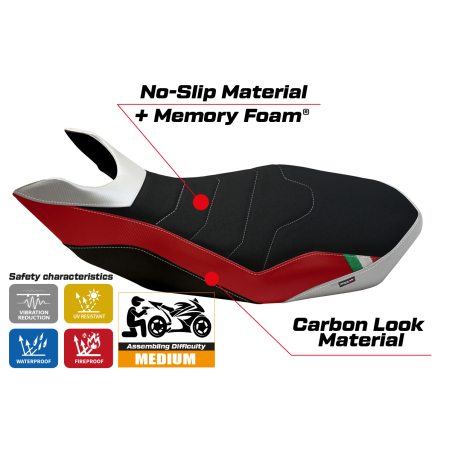 Sitzbezug kompatibel Ducati Hypermotard 796/1100/1100 EVO (07-12) Modell Medea special color comfort system