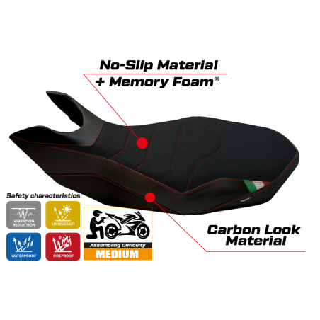 Sitzbezug kompatibel Ducati Hypermotard 796/1100/1100 EVO (07-12) Modell Medea 2 comfort system