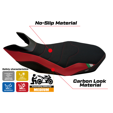 Sitzbezug kompatibel Ducati Hypermotard 796/1100/1100 EVO (07-12) Modell Ribe 2 ultragrip