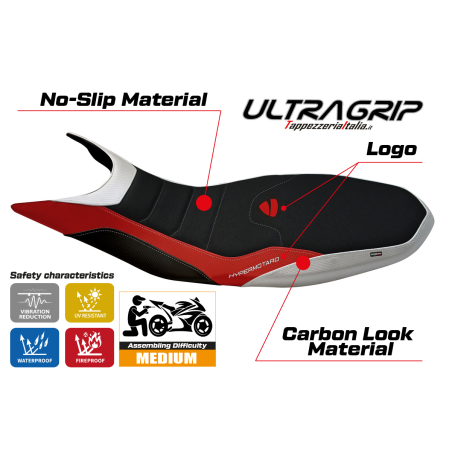 Seat cover compatible Ducati Hypermotard 821 / 939 (13-18) Megara special color ultragrip model