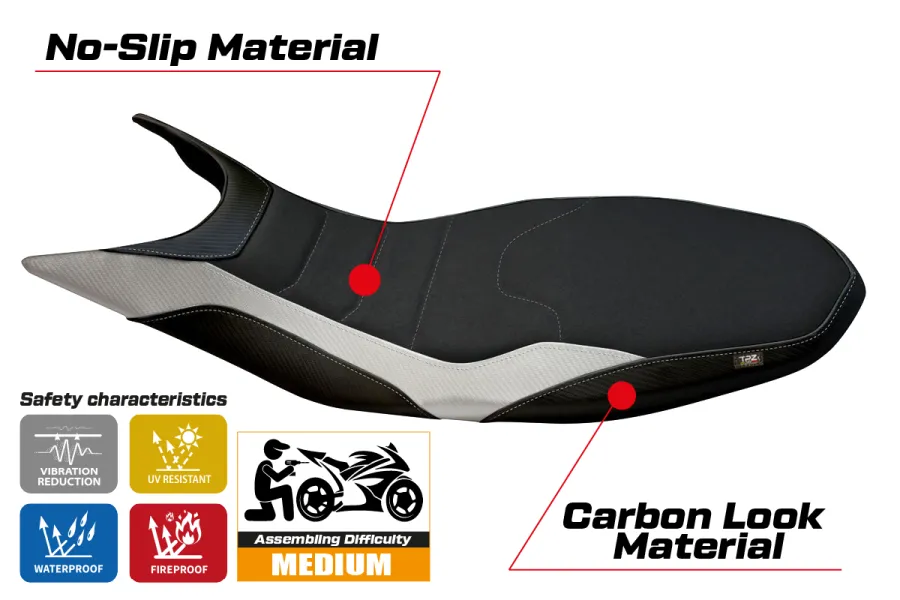 Seat cover compatible Ducati Hypermotard 821 / 939 (13-18) Megara 1 ultragrip model