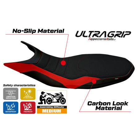 Rivestimento sella compatibile Ducati Hypermotard 821 / 939 (13-18) modello Megara 1 ultragrip