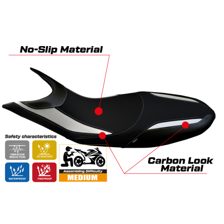 Sitzbezug kompatibel Ducati Hypermotard 821/939 (13-18) Modell Scicli 1