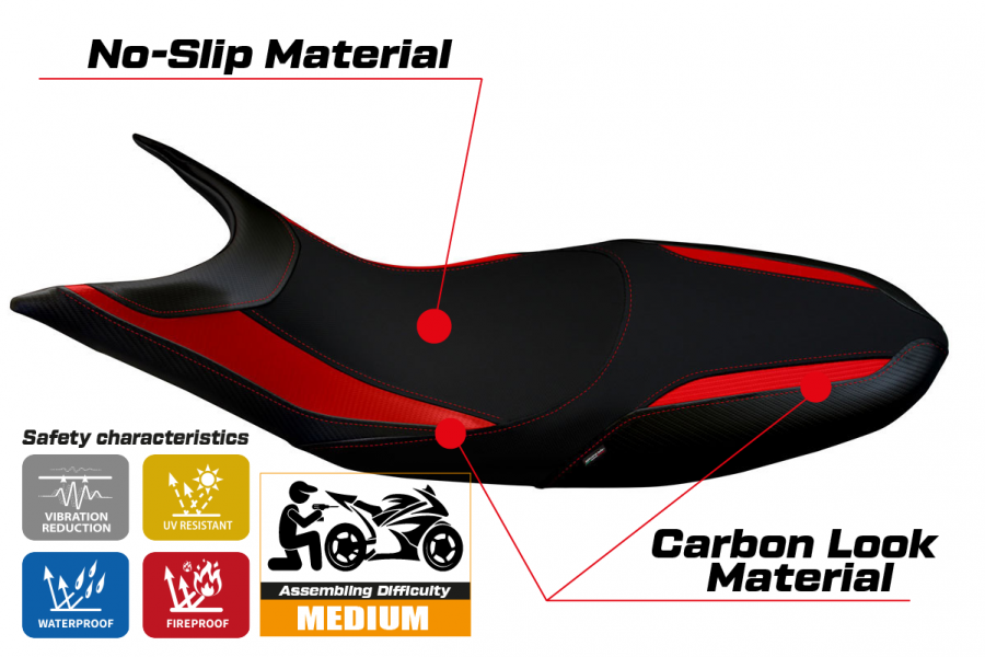 Seat cover compatible Ducati Hypermotard 821 / 939 (13-18) Scicli 1 model