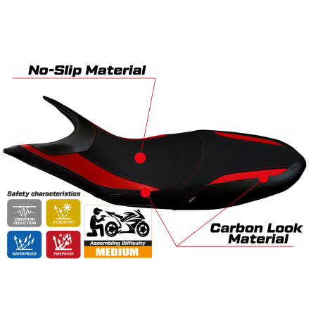 Seat cover compatible Ducati Hypermotard 821 / 939 (13-18) Scicli 1 model