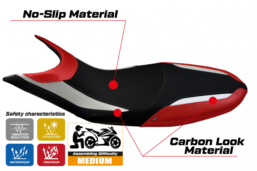 Rivestimento sella compatibile Ducati Hypermotard 821 / 939 (13-18) modello Scicli special color