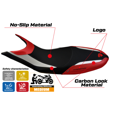 Sitzbezug kompatibel Ducati Hypermotard 821/939 (13-18) Modell Scicli special color