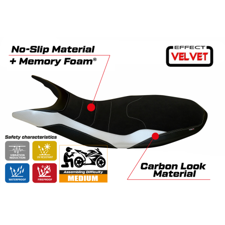 Seat cover compatible Ducati Hypermotard 821 / 939 (13-18) Varna 1 Velvet comfort system model