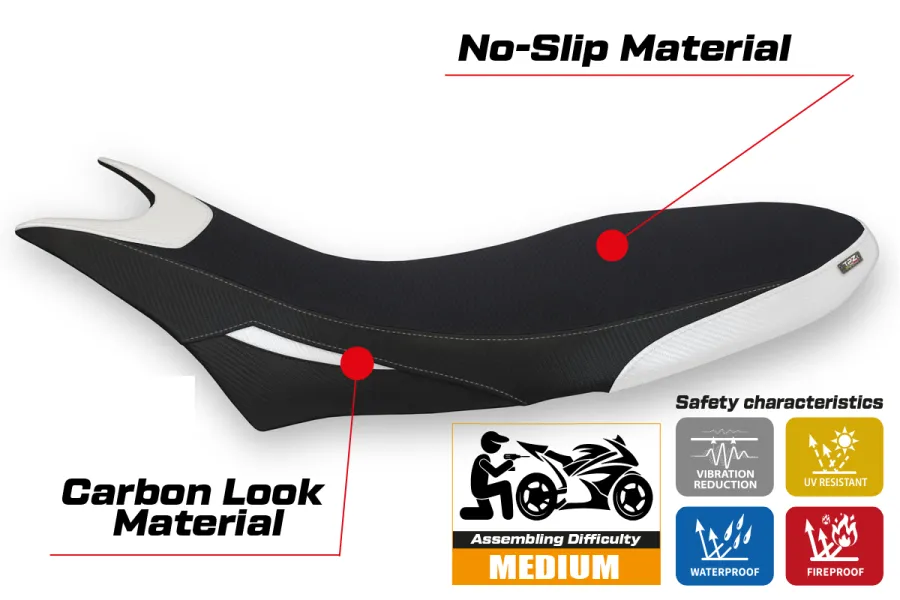 Housse de selle compatible Ducati Hypermotard 950 (19-22) modèle Cuba 1