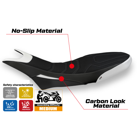 Sitzbezug kompatibel Ducati Hypermotard 950 (19-22) Modell Luna 1 ultragrip