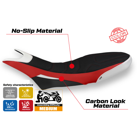 Housse de selle compatible Ducati Hypermotard 950 (19-22) modèle Luna special color ultragrip