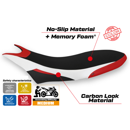 Seat cover compatible Ducati Hypermotard 950 (19-22) Orlando special color comfort system model