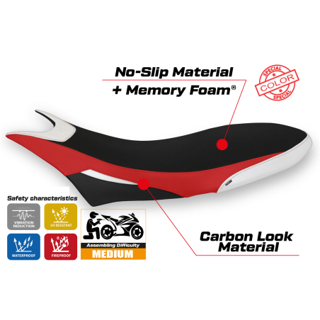 Housse de selle compatible Ducati Hypermotard 950 (19-22) modèle Orlando special color comfort system