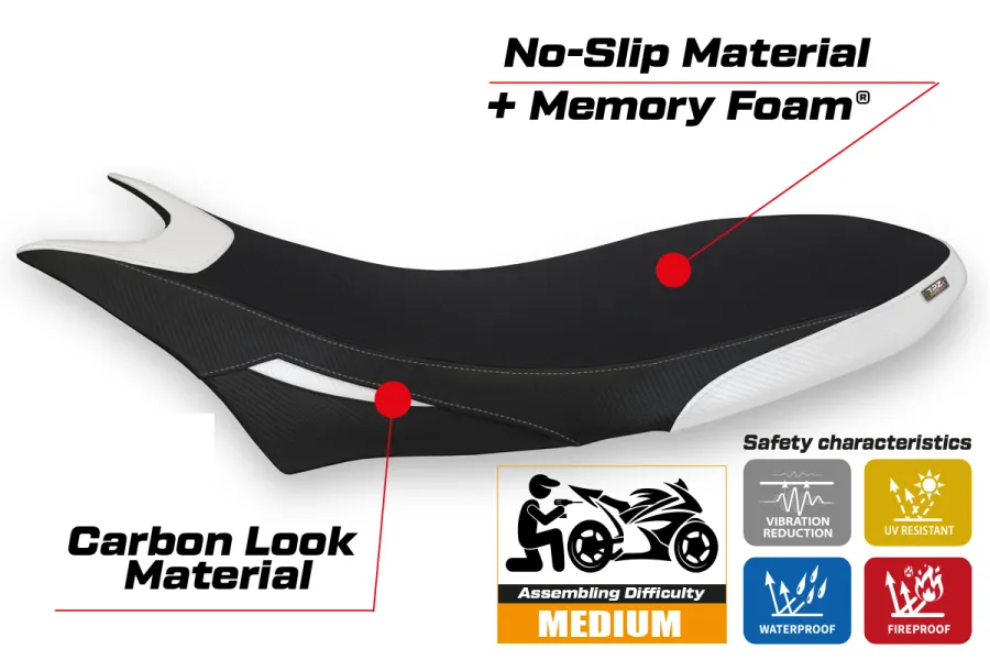 Rivestimento sella compatibile Ducati Hypermotard 950 (19-22) modello Orlando 1 comfort system