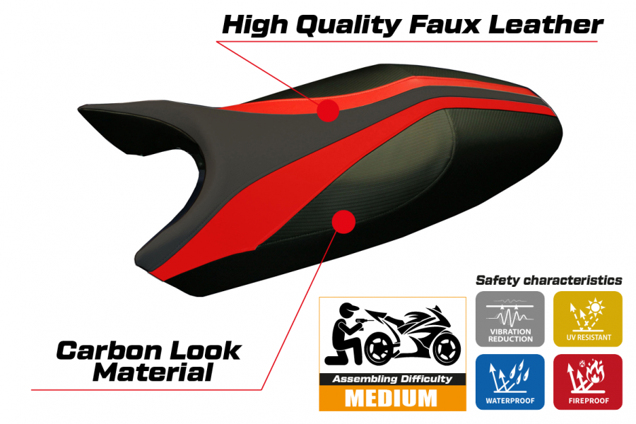Rivestimento sella compatibile Ducati Monster (94-07) modello Freccia