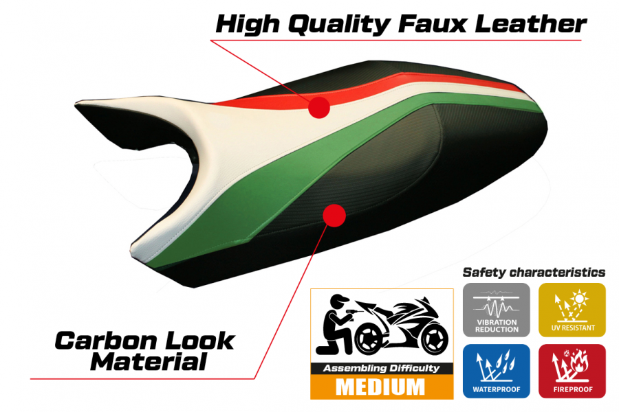Funda de asiento compatible con Ducati Monster (94-07) modelo Freccia