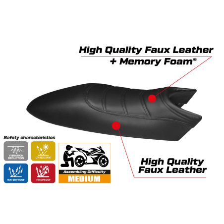 Rivestimento sella compatibile Ducati Monster (94-07) modello Total Black comfort system