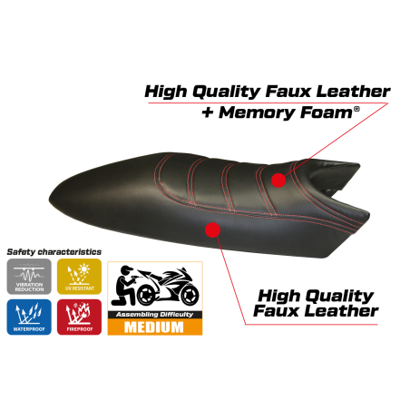 Funda de asiento compatible Ducati Monster (94-07) modelo Total Black comfort system