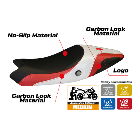 Sitzbezug kompatibel Ducati Monster 696/796 (08-14) Modell Logos Special Color