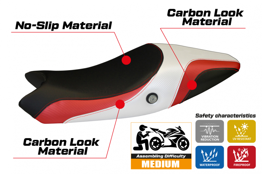 Seat cover compatible Ducati Monster 696 / 796 (08-14) Logos Special Color model
