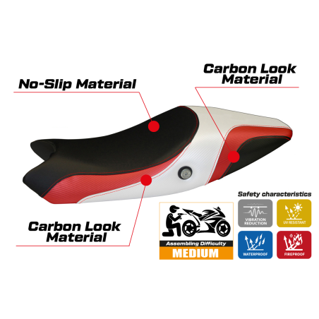 Housse de selle compatible Ducati Monster 696/796 (08-14) modèle Logos Special Color