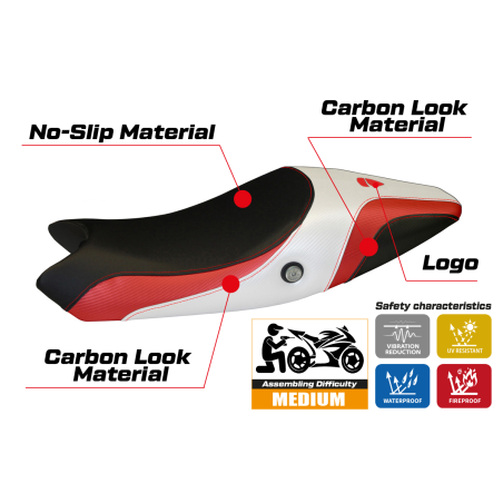 Housse de selle compatible Ducati Monster 696/796 (08-14) modèle Logos Special Color