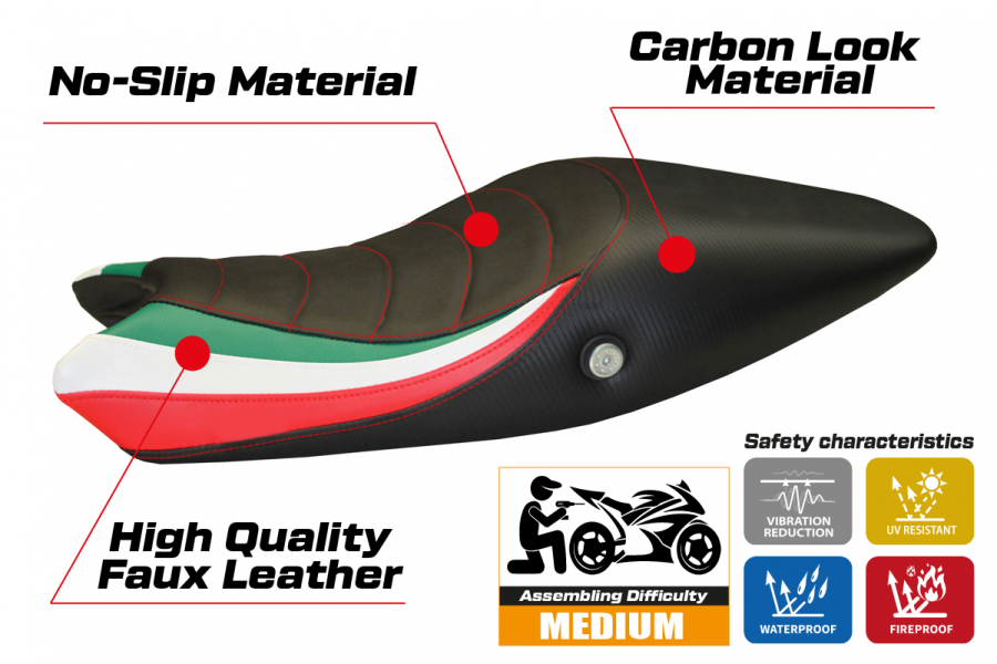 Seat cover compatible Ducati Monster 696 / 796 (08-14) Tricolat Total Black model