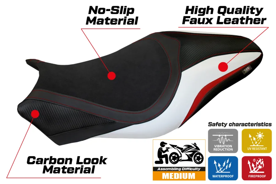 Funda de asiento compatible con Ducati Monster 797 (17-20) modelo Alzira terciopelo