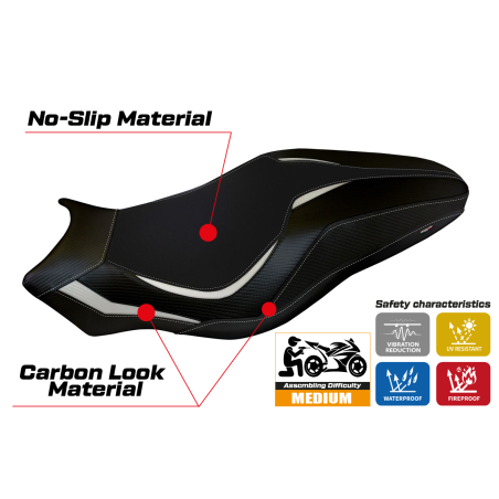 Funda de asiento compatible con Ducati Monster 797 (17-20) modelo Leipzig 1