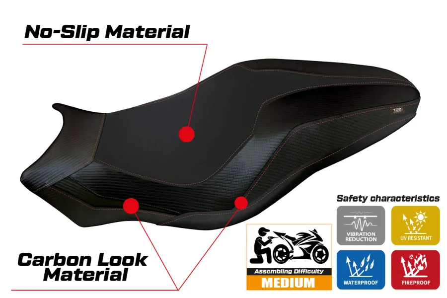 Housse de selle compatible Ducati Monster 797 (17-20) modèle Leipzig 3