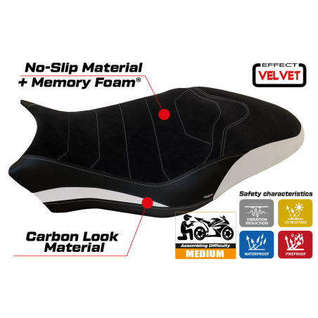 Seat cover compatible Ducati Monster 797 (17-20) Ovada 1 Velvet comfort system model