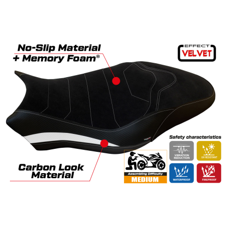 Rivestimento sella compatibile Ducati Monster 797 (17-20) modello Ovada 2 Velvet comfort system