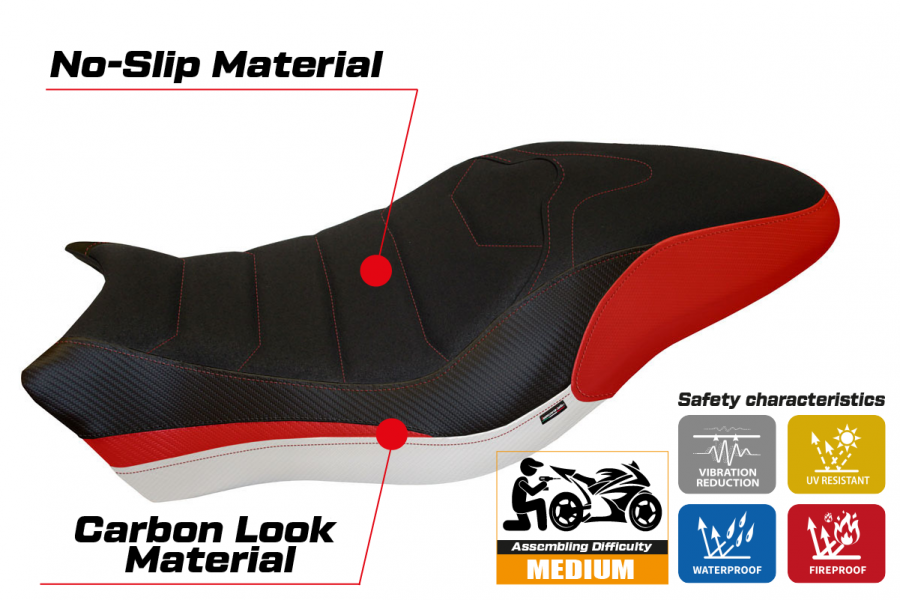 Funda de asiento compatible con Ducati Monster 797 (17-20) modelo Piombino special color ultragrip
