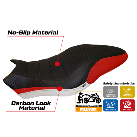 Funda de asiento compatible con Ducati Monster 797 (17-20) modelo Piombino special color ultragrip
