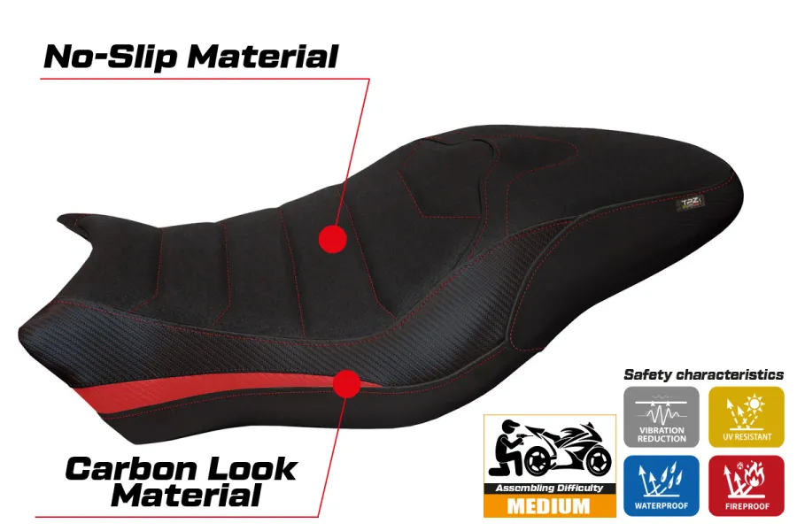 Housse de selle compatible Ducati Monster 797 (17-20) modèle Piombino 2 ultragrip
