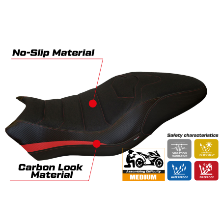 Rivestimento sella compatibile Ducati Monster 797 (17-20) modello Piombino 2 ultragrip