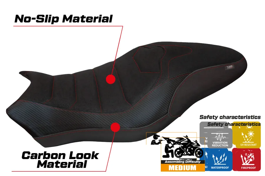 Rivestimento sella compatibile Ducati Monster 797 (17-20) modello Piombino 2 ultragrip