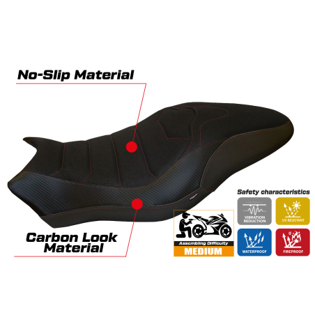 Housse de selle compatible Ducati Monster 797 (17-20) modèle Piombino 2 ultragrip