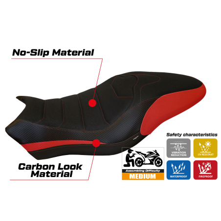 Housse de selle compatible Ducati Monster 797 (17-20) modèle Piombino 1 ultragrip