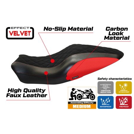 Rivestimento sella compatibile Ducati Monster 821 / 1200 (14-16) modello Andorra Velvet