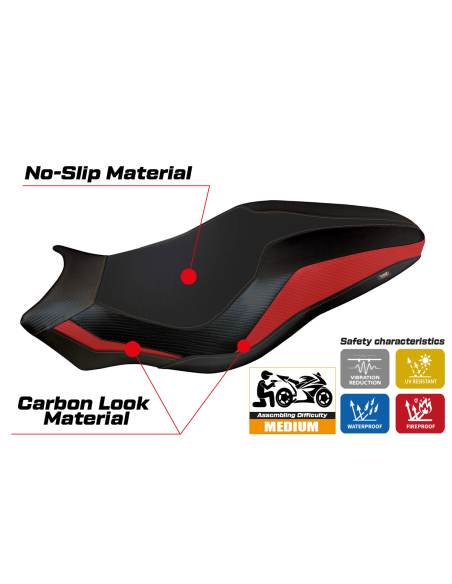Funda de asiento compatible con Ducati Monster 821/1200 (17-20) modelo Leipzig 3
