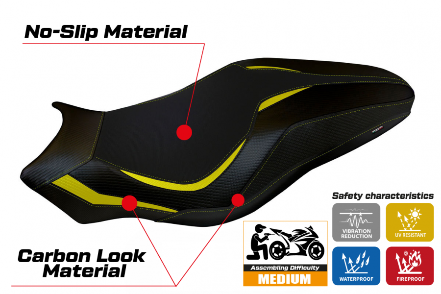 Housse de selle compatible Ducati Monster 821/1200 (17-20) modèle Leipzig 1