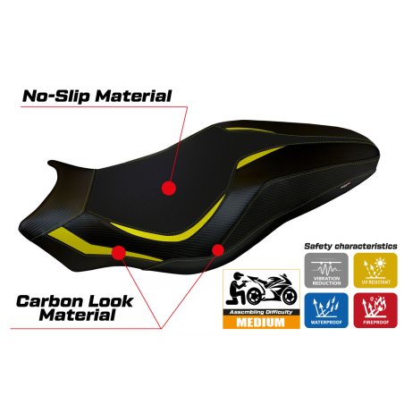 Housse de selle compatible Ducati Monster 821/1200 (17-20) modèle Leipzig 1