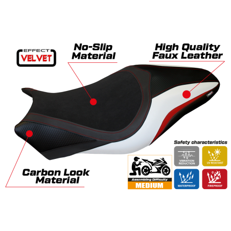 Seat cover compatible Ducati Monster 821 / 1200 (17-20) Valencia velvet model