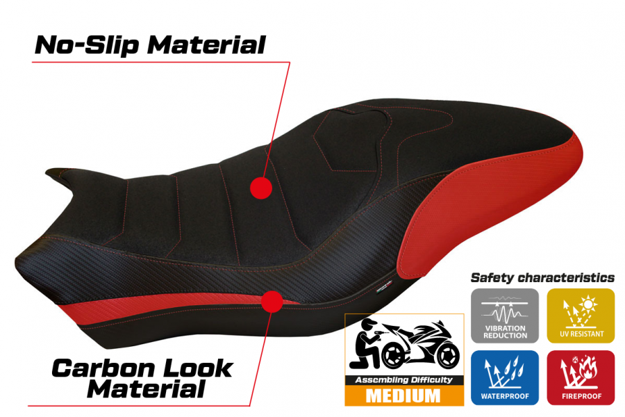 Rivestimento sella compatibile Ducati Monster 821 / 1200 (17-20) modello Piombino 1 ultragrip
