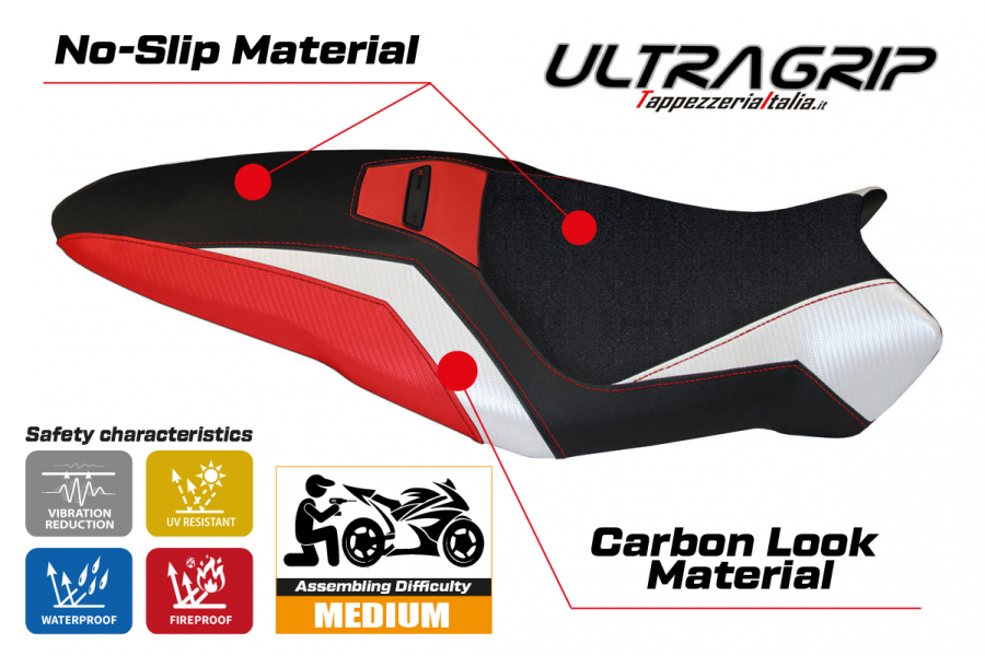 Housse de selle compatible Ducati Monster 1200 R (16-19) modèle Toledo special color ultragrip